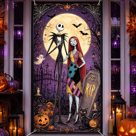 Halloween Scary Ghost Door Cover Decorations Indoor, 3D Door Cover for Halloween Decorations, Scary Home Party Supplies Front Room Decor - Multi-color