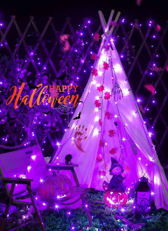 Solar String Lights Outdoor, 2 Pack LED Solar Outdoor Lights | Solar Fairy Lights with 8 Lighting Modes, Waterproof Solar Christmas Halloween Lights for Outside Tree Garden Balcony Gazebo Party - Purple - Size 40ft 100-LED String Light