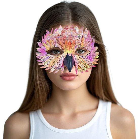 Owl Beak Face Mask Halfface Bird Face Cover for Masquerade Ball Party Halloween Mardi Gras Costumes Fancy Dress - Yellow