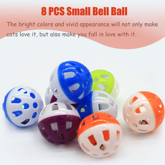 24-Piece Cat Toys Bell Ball Cat Toys Interactive Cat Toys Kitten Toys Colorful,Random color
