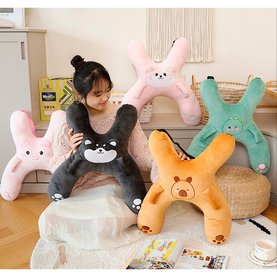 Christmas gift for kids-Kids Travel Pillow, Ergonomic Plush Support for Car Rides, Comfortable Sleep Companion for Children(pink dog)