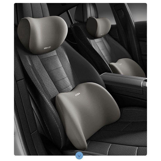 Christmas gift Car Headrest & Lumbar Support Set, Ergonomic Plush Cushion for Driver & Passenger, Comfort & Spine Protection for Long Drives(grey)