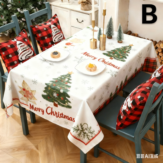 Christmas gift Christmas Tablecloth - Festive 180x150cm Table Cover for Holiday Dining & Home Decor(A)