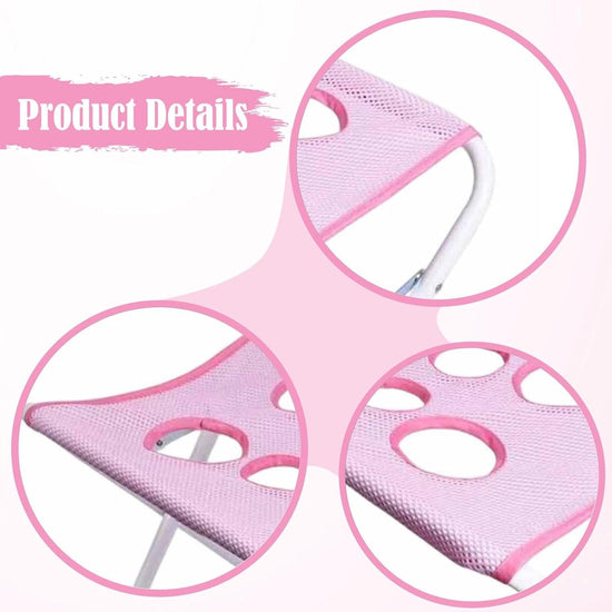 Foldable Pet Grooming Hammock with Leg Holes, Anti-Scratch Mesh Bathing Station for Cats and Small to Medium Dogs, Portable Nail Trimming and Washing Aid (Pink)