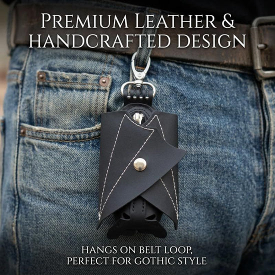 Bat coin purse, handmade bat-shaped coin purse with wings, Gothic leather bat wing key chain wallet, used for belt rings, backpacks or handbags