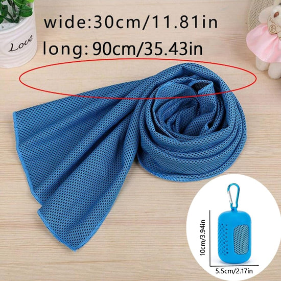 Instant Cooling Towel – Quick-Dry Sport Towel with EVA Storage Case & Carabiner Clip, Ideal for Gym, Outdoor, Travel Swimming(Green)