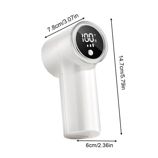 Fabric Shaver with 6 Stainless Steel Blades – USB Rechargeable Lint Remover for Sweaters, Blankets, Carpets & Furniture (White)