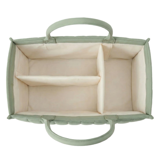 Large Baby Diaper Caddy Organizer – Stylish Storage Basket for Nursery, Changing Table & Travel – Portable Urn for Diapers, Wipes, Toys & Essentials (Green)