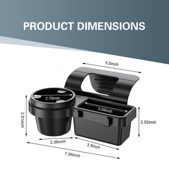 Universal Car Window Organizer with Cup Holder and Phone Tray – 4-in-1 Door Side Storage Box for Drinks, Keys, and Gadgets (Black)