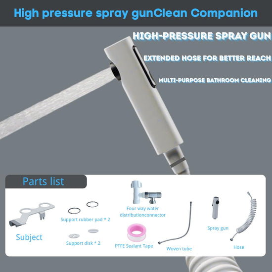 Bidet Toilet Attachment with Handheld Sprayer – Dual Nozzle for Pregnant Women, Postpartum Care & Elderly, Non-Electric Cold Water Bidet, Slim Under-Seat Fit (White)