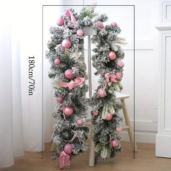 Artificial Christmas Wreath Pink Garland