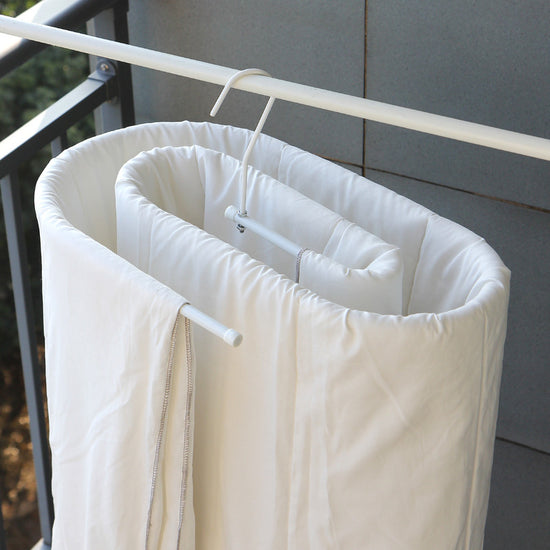 Elliptical Spiral Drying Rack for Quilt -White