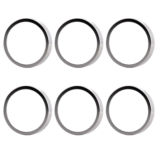 6 Pack GU10/MR16 Bulb Decorative Trim Rings, Heat Insulation Anti-Scald Protective Rings for Track Lighting, Snap-On Spring-Loaded Design (Brushed Nickel)