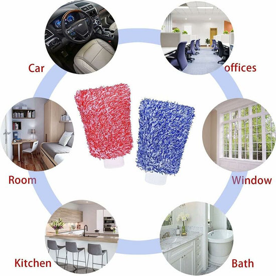 Microfiber Car Wash Mitt Gloves Super Absorbent Chenille for Kitchen and Auto Cleaning