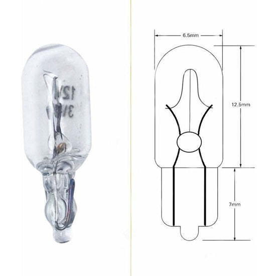 T6.5 Car Dashboard Bulb 10pcs, 3W 12V Indicator Light Compatible with Car Side Lights Accessories