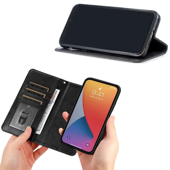 Compatible with Samsung Galaxy A55 5G Wallet Case Black