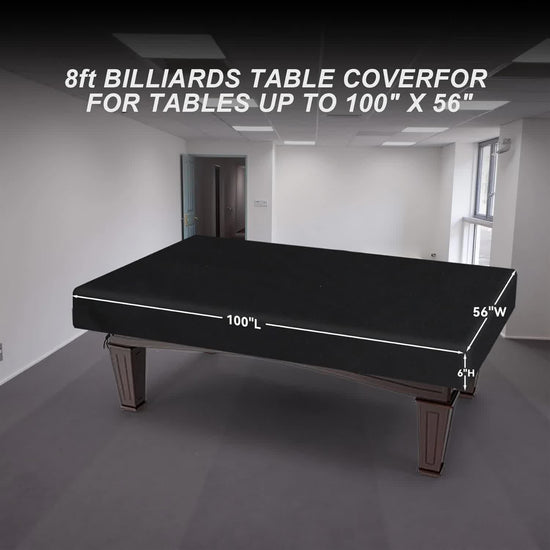 8 Feet Pool Table Cover, Waterproof & Dustproof 420D Oxford Cloth Billiard Pool Table Cover for Pool Table 8FT Fitted(Black)