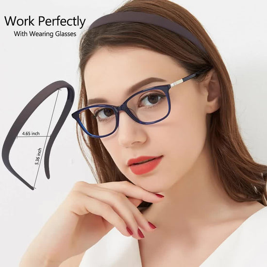 Headbands for Glasses Wearers 10Pcs, Sunglasses Headband for Women Girls, No Headache Headband Flex, Comfortable Headbands Non-slip, Square Headband, Matte Plastic Headbands No Pressure