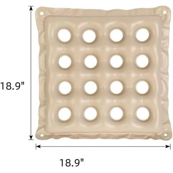 Inflatable Seat Cushions for Pressure Relief, Wheelchair Air Cushion for Bed Sore, Comfortable Waffle Pads,Cream 17x17inch