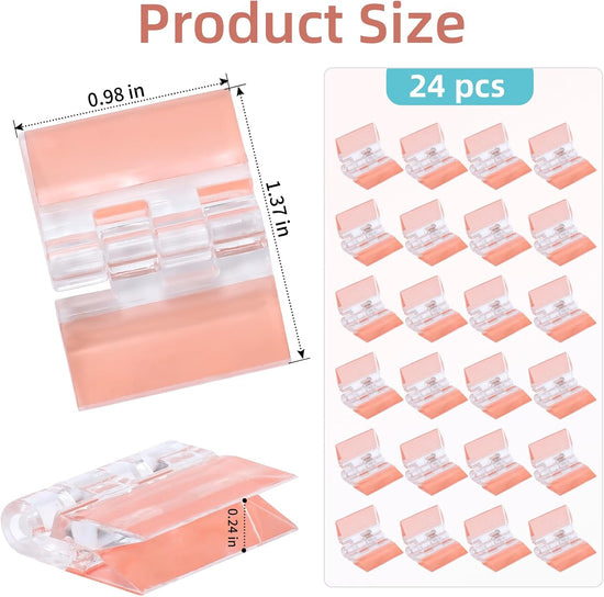 24Pcs Acrylic Small Hinges, 1.4x1 inch Clear Self-Adhesive Hinges, Folding Hinge Tool for Cabinet Drawer Furniture Display Stand DIY Crafts (35x25 mm)