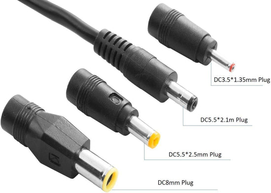 Solar Panel Connectors Compatible with M-C-4 Solar Connectors to DC Extension Cable 16AWG with DC 5.5mmx2.1mm, DC3.5x1.35mm,DC5.5x2.5mm and DC8mm Adapter for Portable Power Station Solar Generators