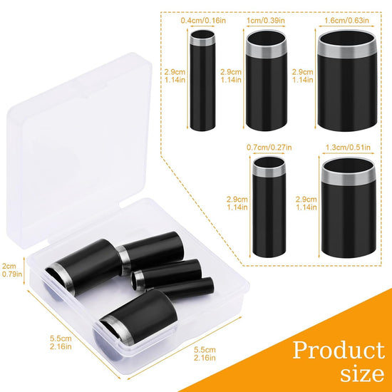 5 Sizes Round Hole Punch, Hollow Punch Cutter Tool Set with Storage Case, Leather Craft Tools Kit for Handmade DIY Craft Hole Punch Black 5 pcs Black 5 pcs