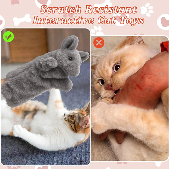 Cat Wrestling Toy Puppet, Mouse Puppets Enrichment Toys for Bored Indoor Cats, Safe Wrestling Glove Hand Interactive Cat Toys (Mouse) Mouse Mouse