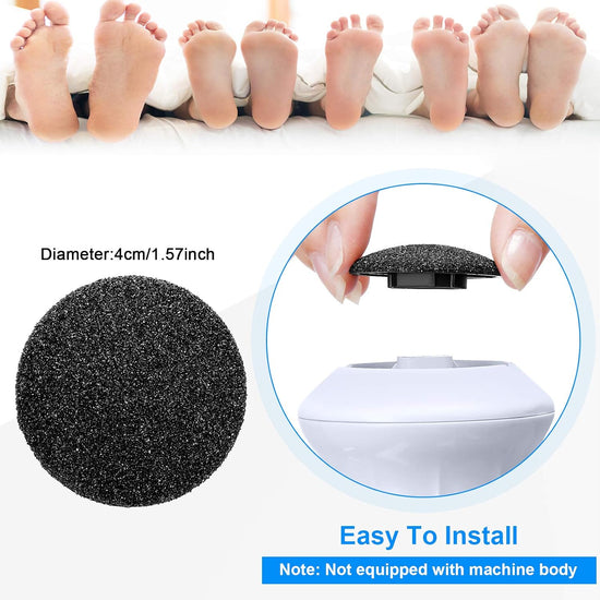 20 Pieces Regular Coarse Replacement Pads for Portable Electric Foot Grinder Foot File Refills Vacuum Adsorption Electric Callus Remover Hard Skin Grind Head for Cracked Heels Dead Skin (Black, Gray)