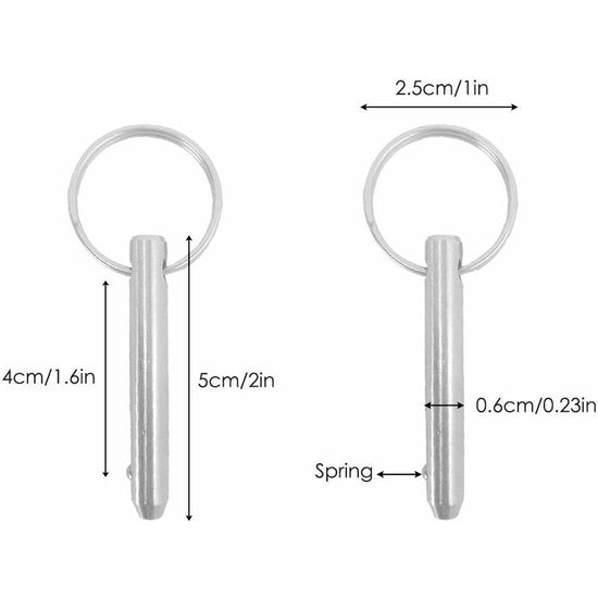 4 pcs Quick Release Pins, 6.3Mm Top Pin Diameter, 51Mm Total Length, 40Mm Effective Length With 316 Stainless Steel