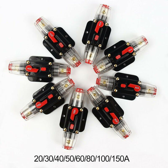 Car Circuit Breaker 12V - 24V Dc Car Protection With Manual Reset Switch Fuse 60A