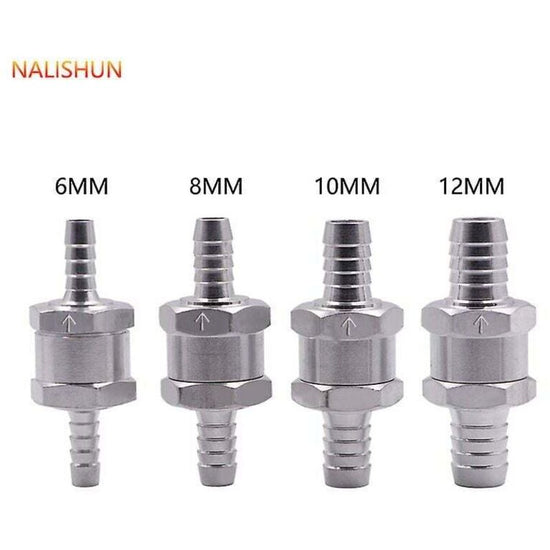 4 pcs Set Non-Return Valves 6/8/10/12Mm, Aluminum Alloy Fuel Valve With Arrow For Petrol Diesel Car Boat Motorcycle