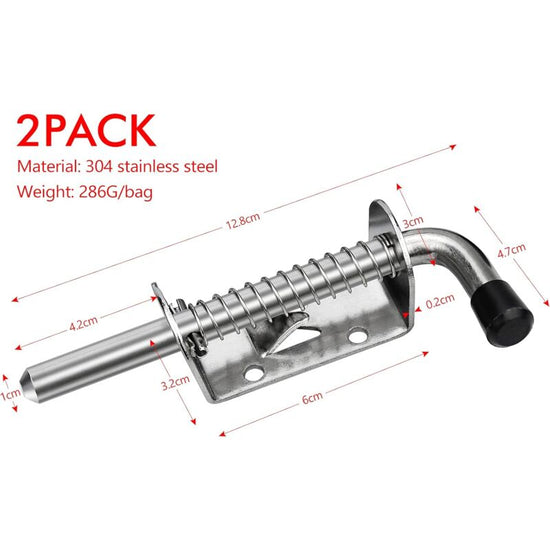 2 pcs Garage Door Lock Bolt Spring Latch Steel Spring Bolts Door Latches And Bolts 128Mm For Garage Door Garden Shed