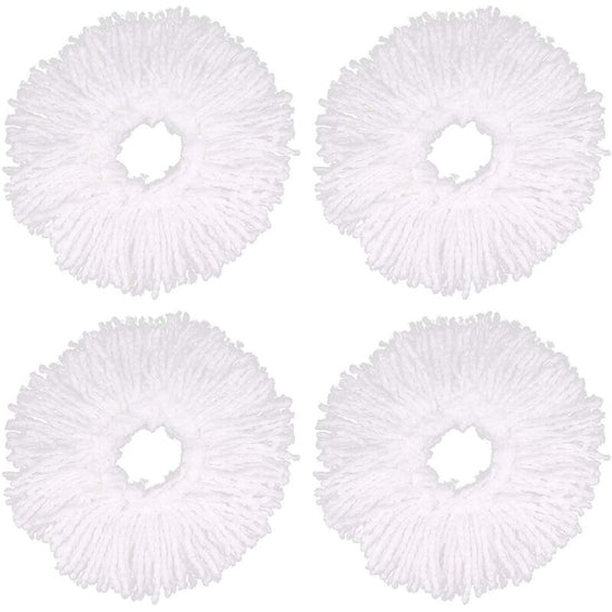 4 pcs Microfiber Mop Heads, ROund Replacement Mop Heads 360 ROtation Mop Heads For Floor Cleaning (Diameter 16Cm)