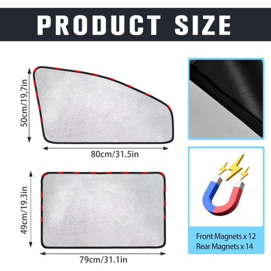 Car Sun Shade - Car Curtain For Baby/Kids/Pets/Adults Car, With Uv Protection, Privacy Protection, Silver