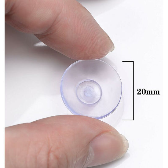 20 pcs Small Clear Plastic Suction Cups No Hook 20Mm
