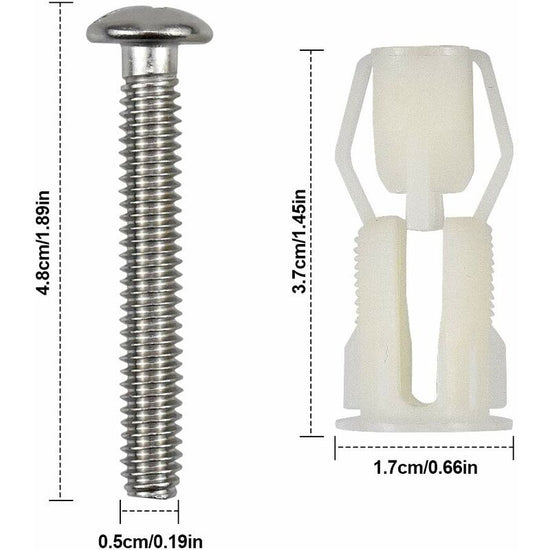 2 pcs Toilet Lid Expansion Screw Toilet Seat Fixing Screw Toilet Seat Fixing Set Toilet Lid Replacement Parts