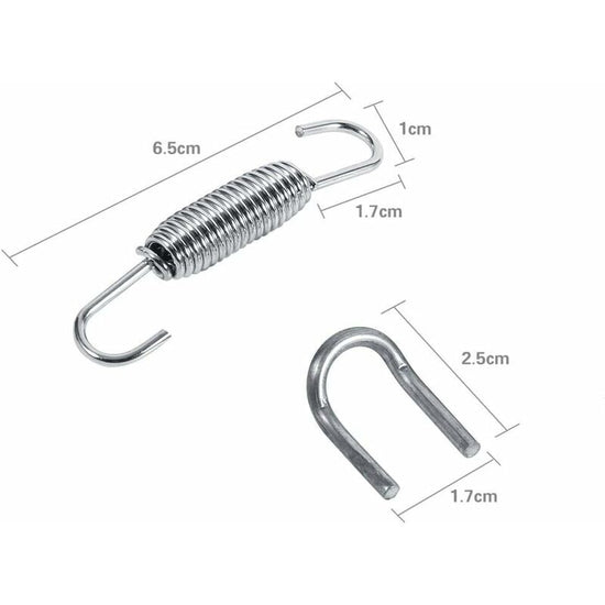 2 pcs Exhaust Pipe Spring,65Mm Length Exhaust Pipe Muffler Swivel Spring Stainless Steel ROtating Mounting Springs With