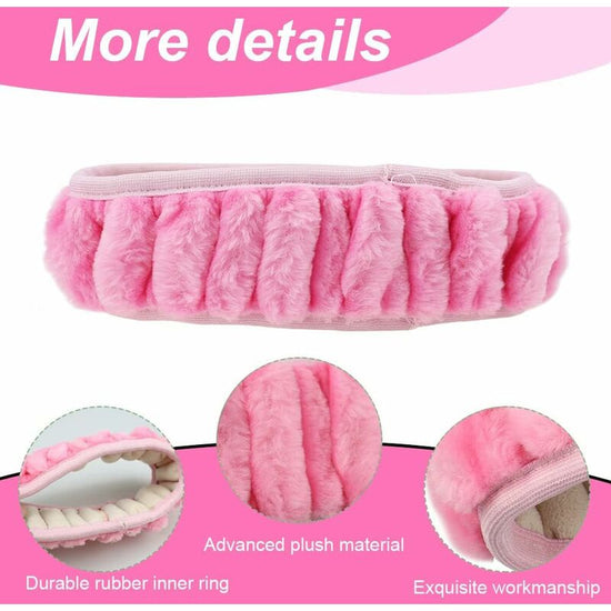3 pcs Car Steering Wheel Cover Anti-Slip Elastic Pink Plush Universal Car Steering Wheel Cover With Handbrake And Gear