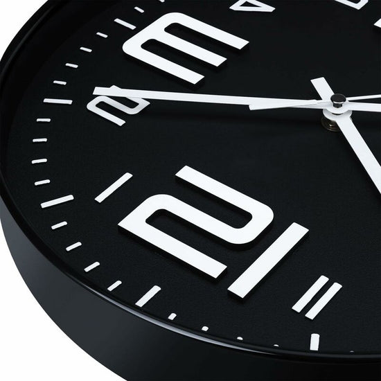 Silent Clock, 30Cm Quartz Silent Clocks, Battery Powered, Modern Style Designed For Home, Office And School (Black)