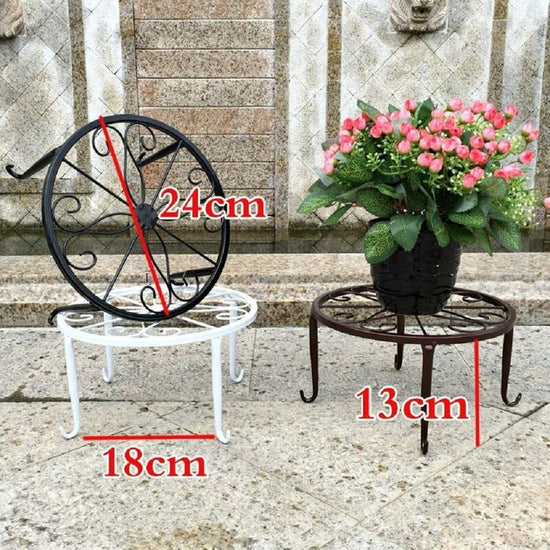 9" Rust Resistant Wrought Iron Metal Plant Pot Stand White