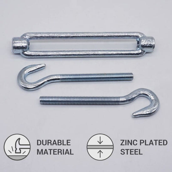 4 pcs M6 Adjustable Cable Turnbuckle With Hook And Loop - Cable Tension (4 pcs, M6)