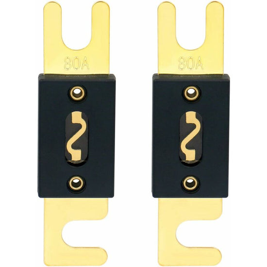 2 Pack Anl Fuse - 80A - For Car Audio System - Black And Gold
