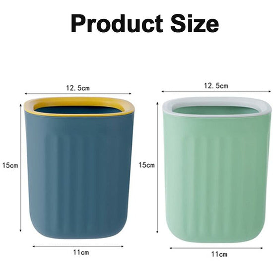 2 pcs 15X12.5Cm Small Desktop Trash Can Mini Trash Can Office Mini Trash Can Kitchen Small Trash Can For Home Living