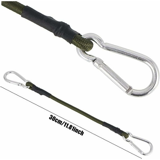 2 Pack 30Cm Heavy Duty Mini Bungee Cords With Carabiner For Camping, Luggage, Travel