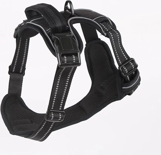 Nixnix - Dog Harness - Size L - Anti-Trek Harness - Dog Harness - Y-Shaped Dog Harness - Reflective - Black