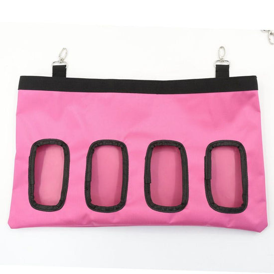 Pet Feeding Bag (Oxford Cloth) Size: two holes Color: Black for Rabbits/Guinea Pigs (1pc)