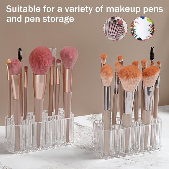 Makeup Brush Holder - Pen Pot - Brush Holder - Cosmetic Storage Box - Makeup Organizer - Makeup Holder - 26 Slot Cosmetic Brush Storage Box - For Brushes, Lipstick, Eyeliner - For Bedroom, Bathroom, Makeup Table, Mirror Cabinet