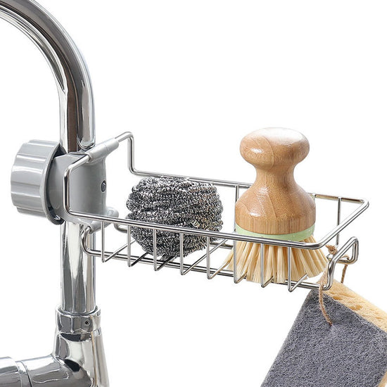 Sink Organizer - Countertop Organizer - Dishcloth Holder - Countertop Organizer - Kitchen Organizers - Storage and Organization - Dish Brush and Sponge Holder for Sink - Kitchen Faucet - Soap Holder - Drying Rack - Bathroom - Countertop Storage Rack - Sta