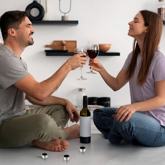 pieces - Wine Drip Ring - Stainless Steel Wine Ring with Drip Catcher - wine drip ring - Drip ring - drip stoppers - Bar Supplies - Kitchen Gadgets - wine accessories