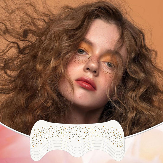 10 pieces - Temporary Glitter Face Tattoos - Glitter makeup stickers - Gold freckle face stickers - Self-adhesive Tattoos for Adults - Gold glitter freckle face stickers - Festival Glitters - Face stickers